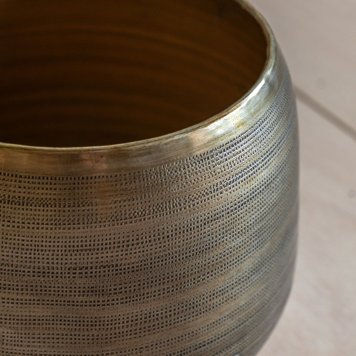 Chatai Planters in Antique Brass - Set of 2