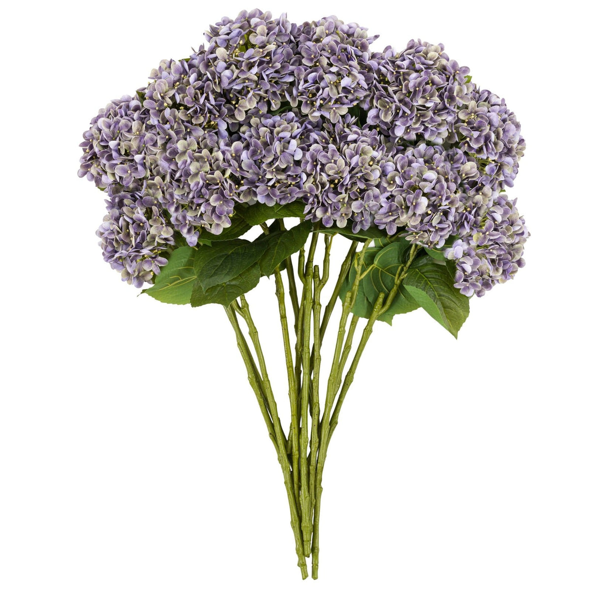 Vintage Hydrangea Floral Stem Violet Set of 12