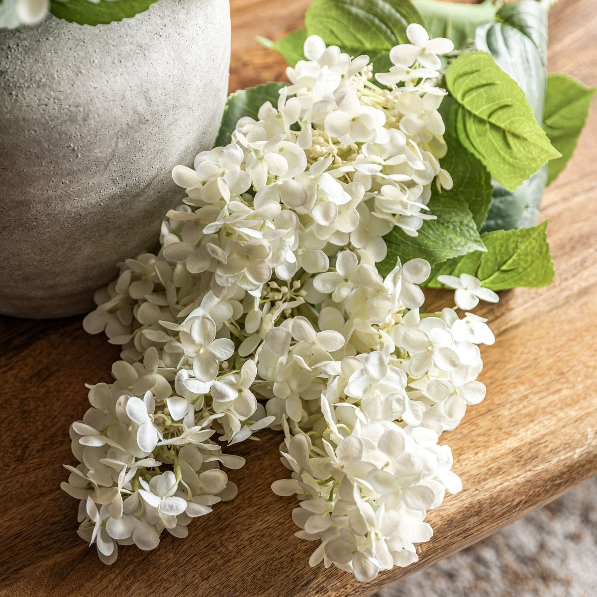 Vintage Cone Hydrangea Floral Stem Ivory Set of 12