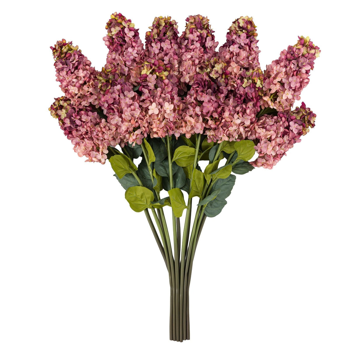 Vintage Cone Hydrangea Stem Pink Set of 12