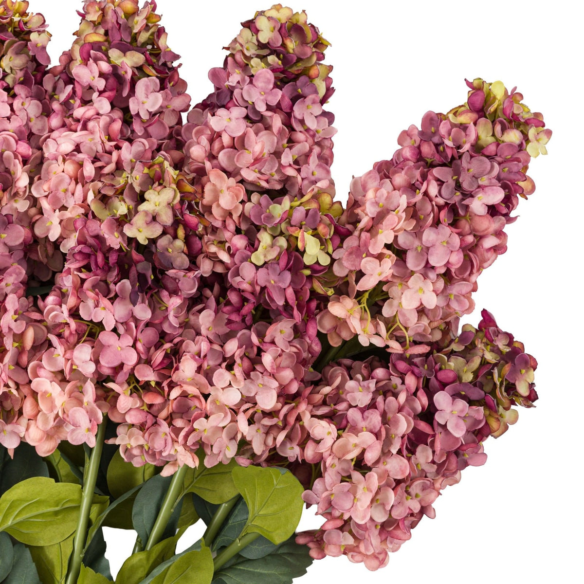 Vintage Cone Hydrangea Stem Pink Set of 12