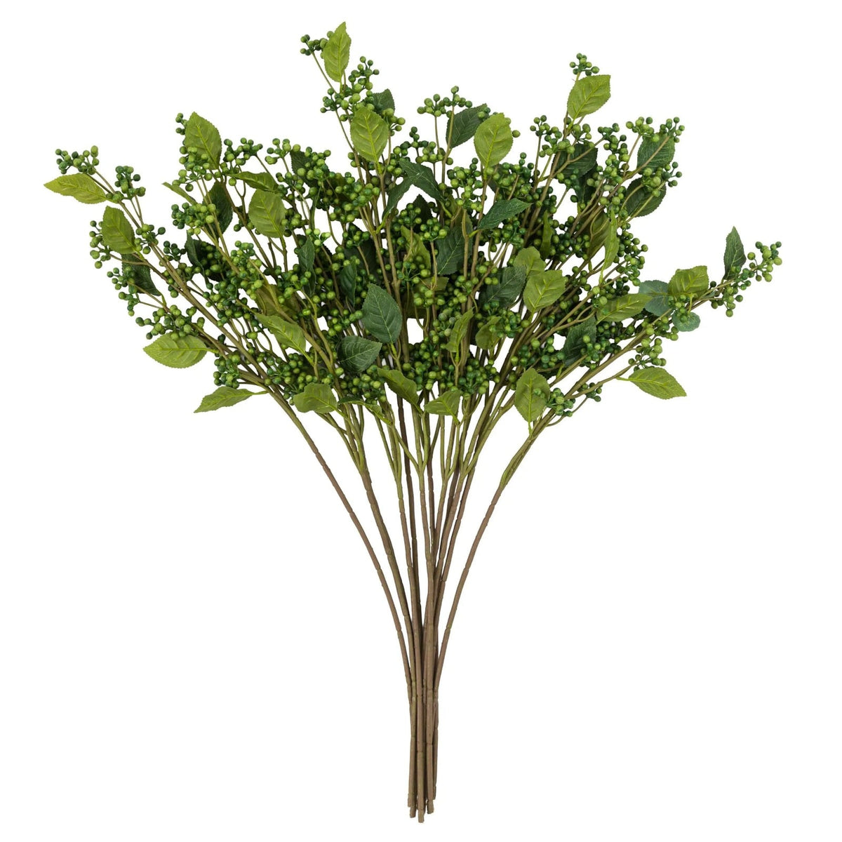 Faux Stem Berry Foliage Green Set of 12