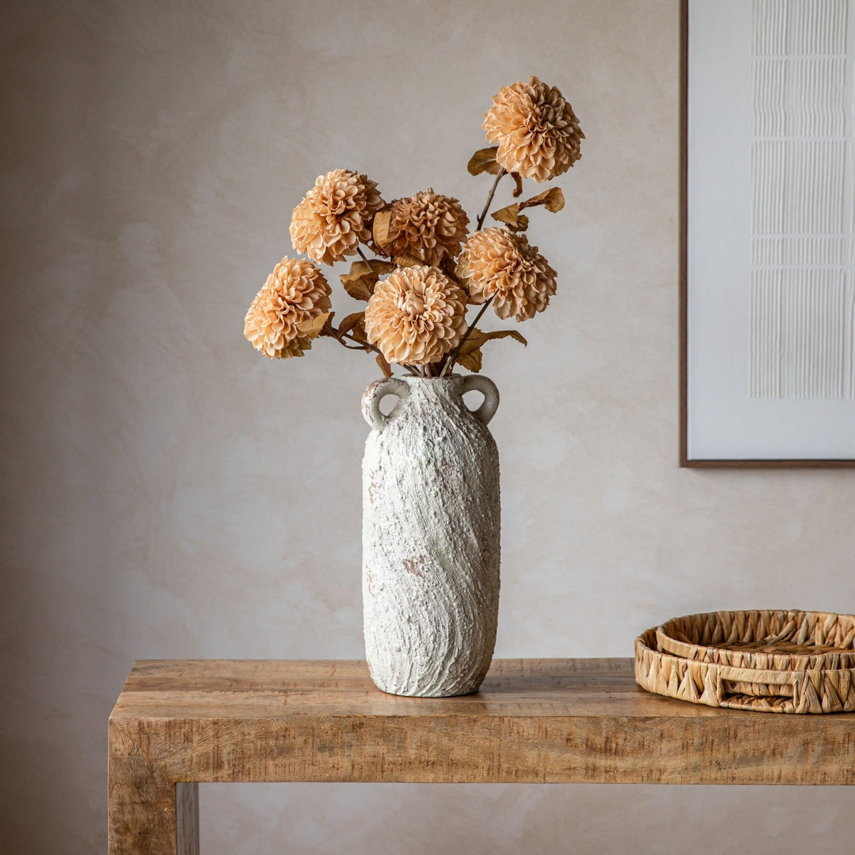 Faux Stem Dahlia in Ivory Set of 6