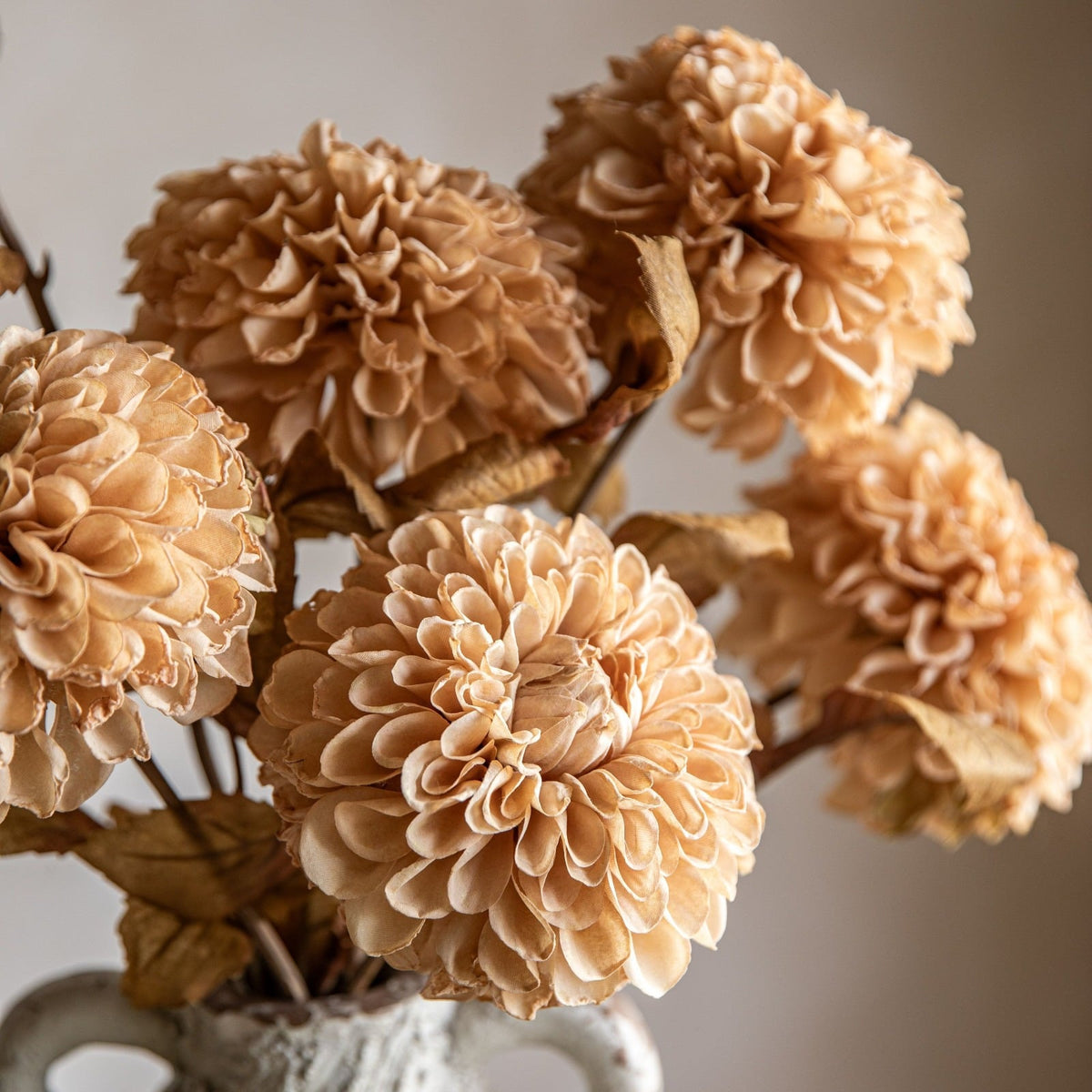 Faux Stem Dahlia in Ivory Set of 6