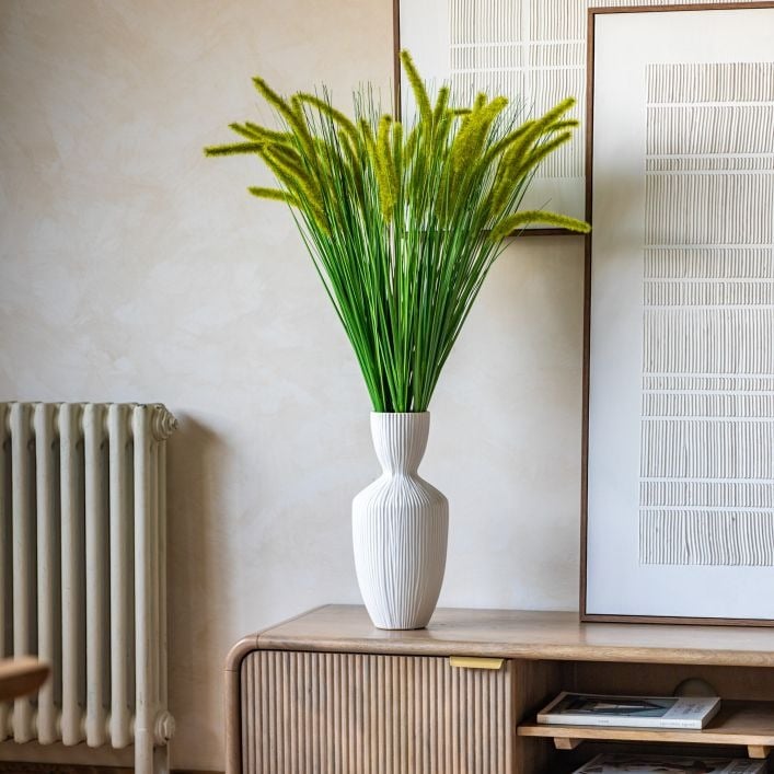 Faux Grass with Seed Heads in Green Set of 12
