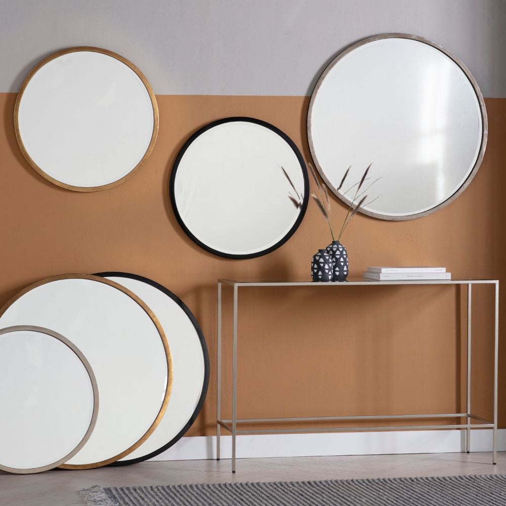 Watermoor Round Mirror in Black