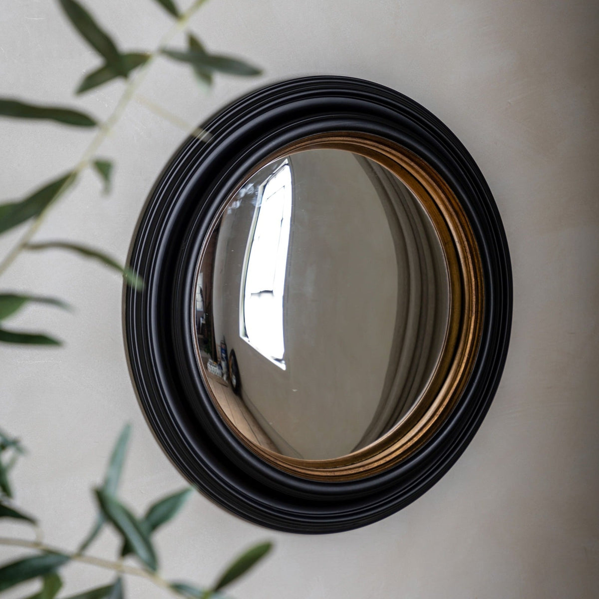 Trinity Gold and Black Convex Mirror - Large