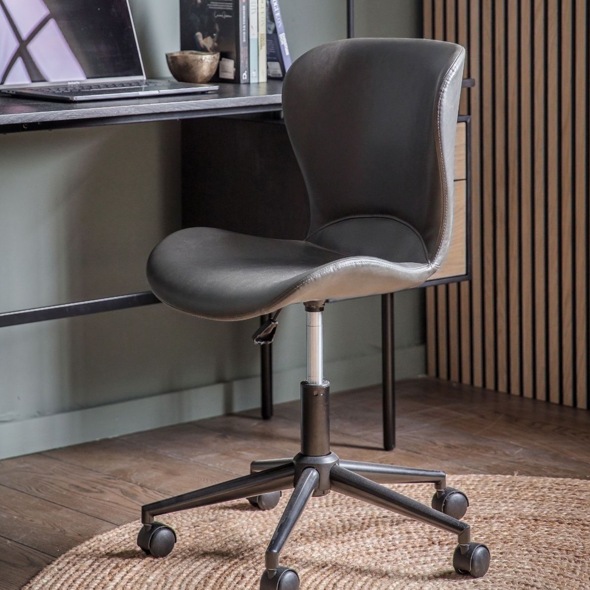 Smithfield PU Leather Office Chair in Charcoal