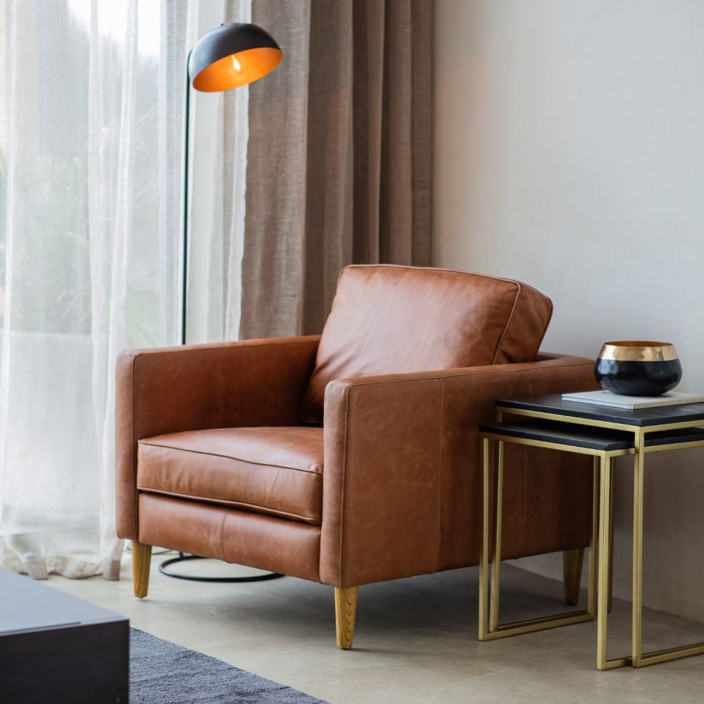 Fulham Armchair in Brown Leather