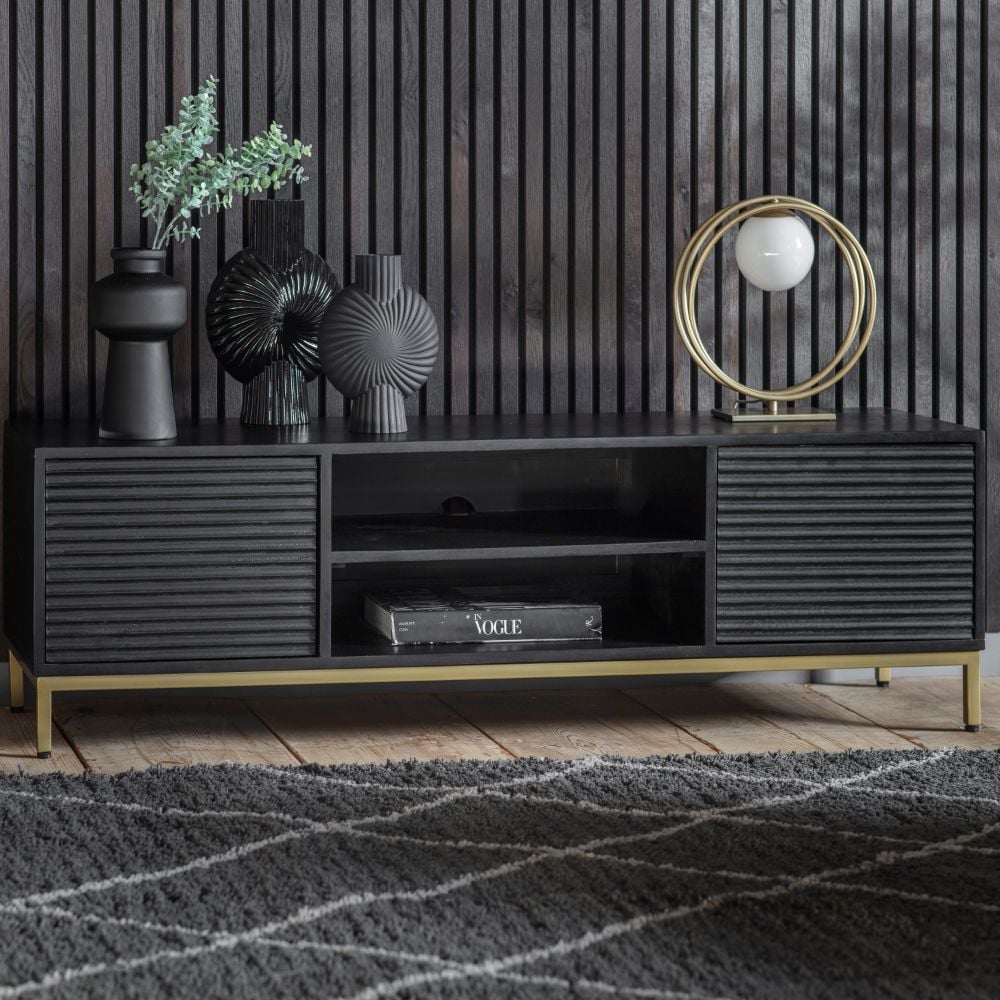 Lensfield Media Unit in Black