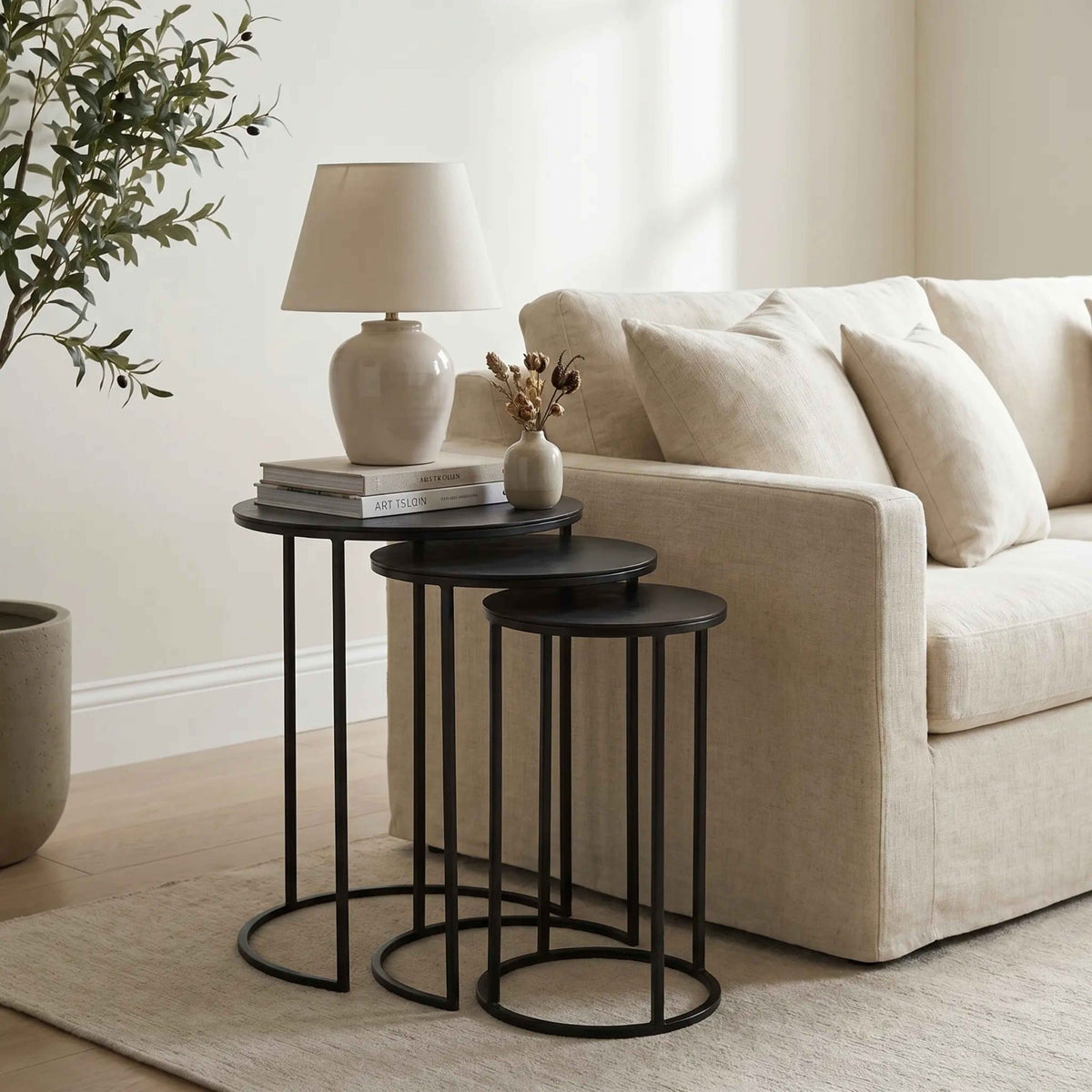 Espresso Set of Round Nesting Tables