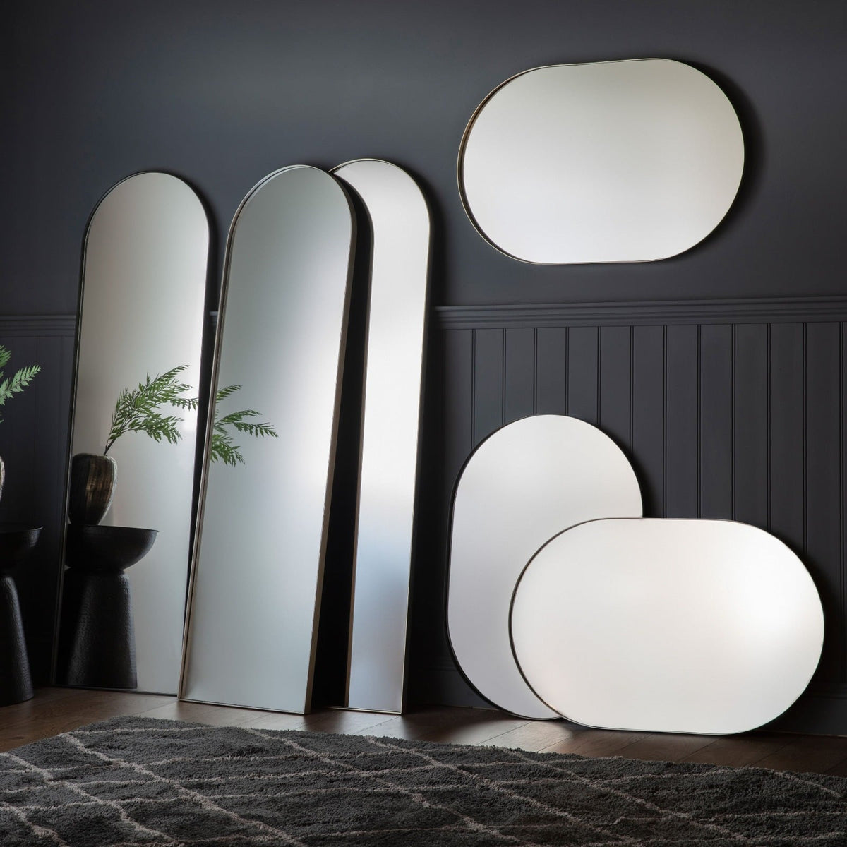 Albion Arched Full Length Mirror in Black