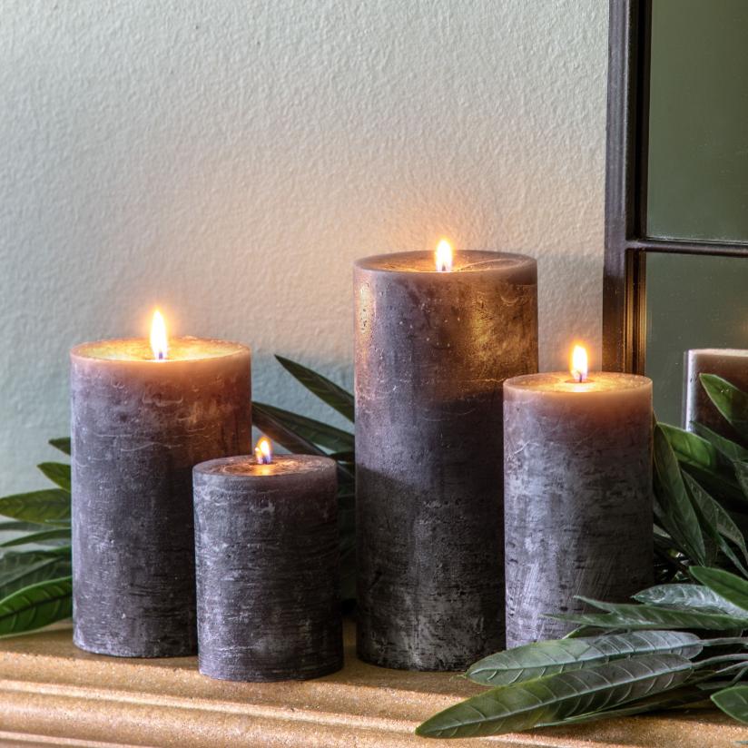 Pillar Candle Rustic Slate Small
