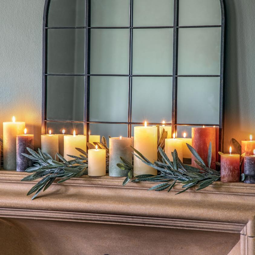 Pillar Candle Rustic Slate Small