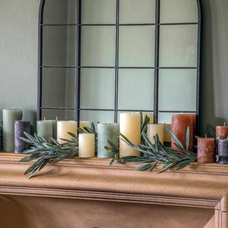 Pillar Candle Rustic Slate Small
