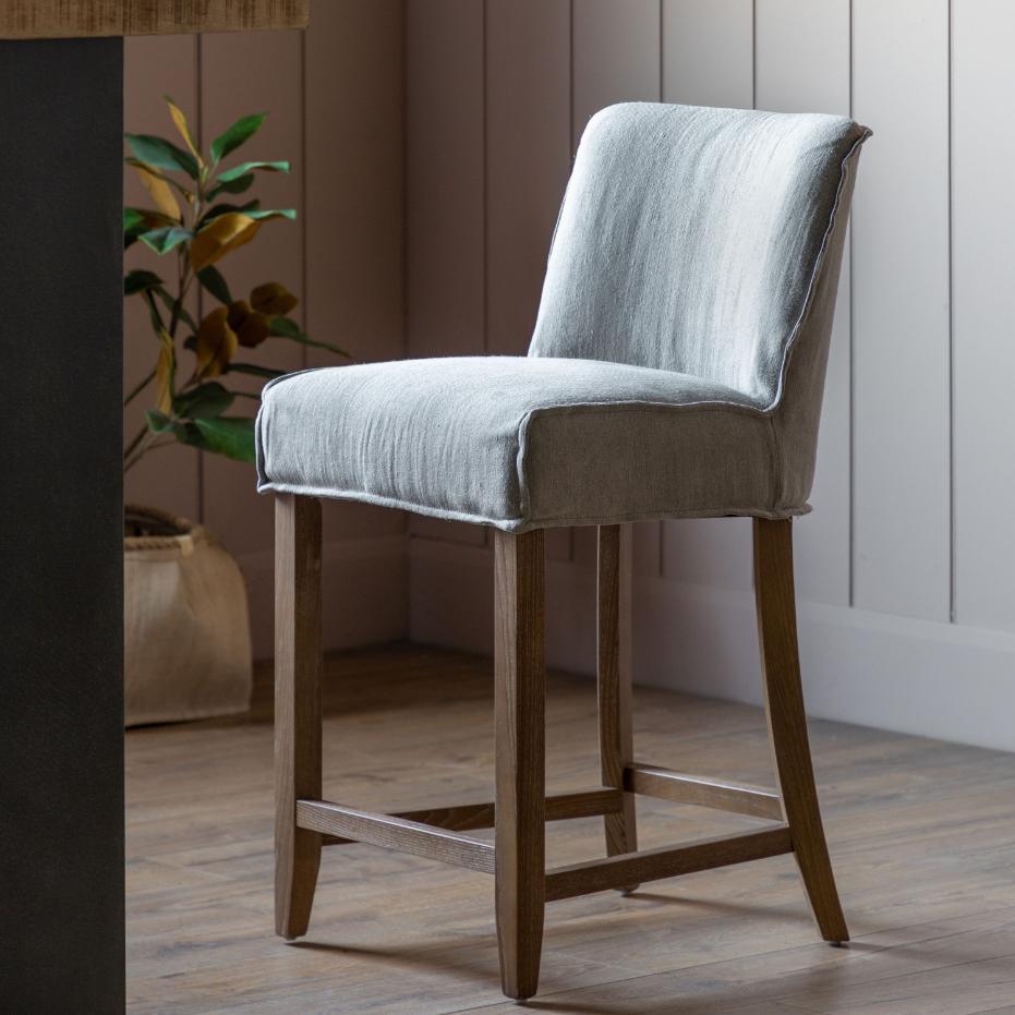 Wenchford Bar Stool Grey Linen (2pk)