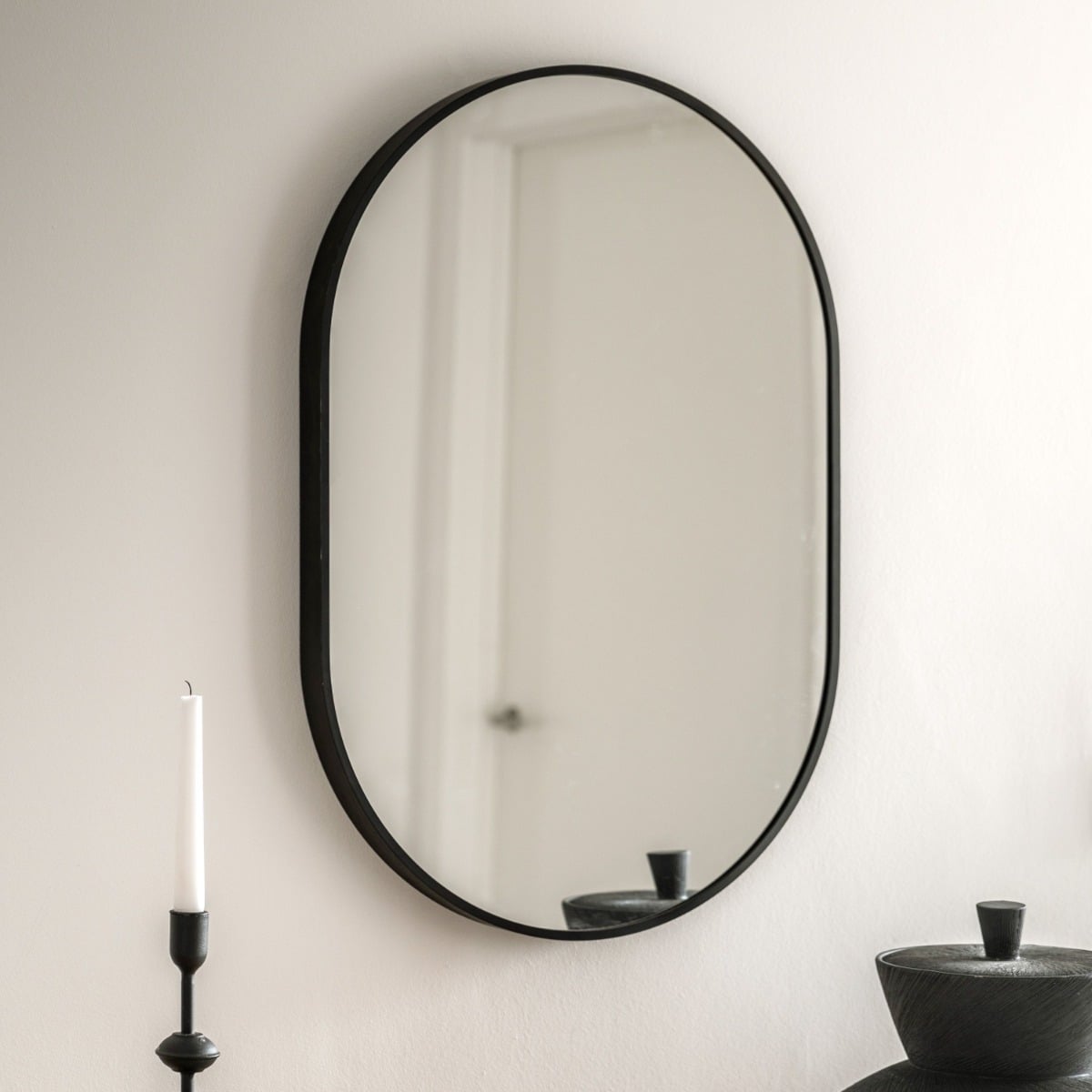 Yarding Wall Mirror in Black - Small