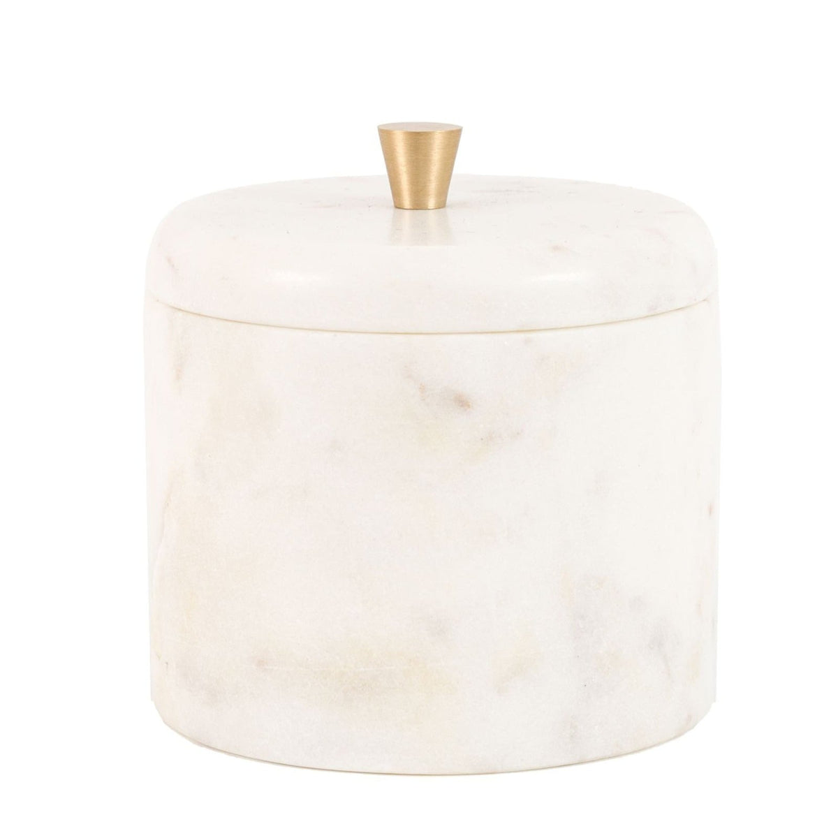 Small Veta Marble Rounded Box in White