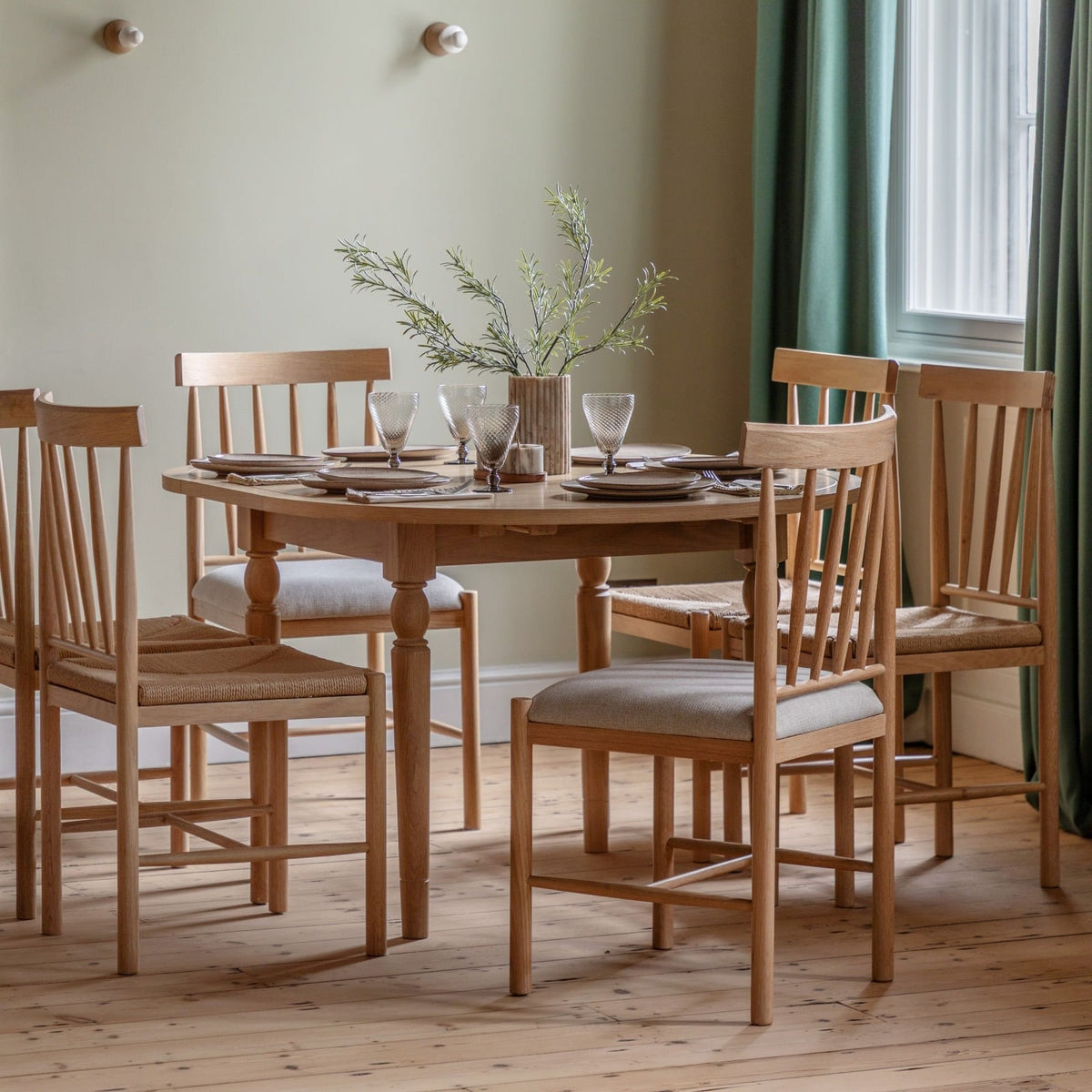 Eastfield Round Extending Dining Table in Neutral - 110cm