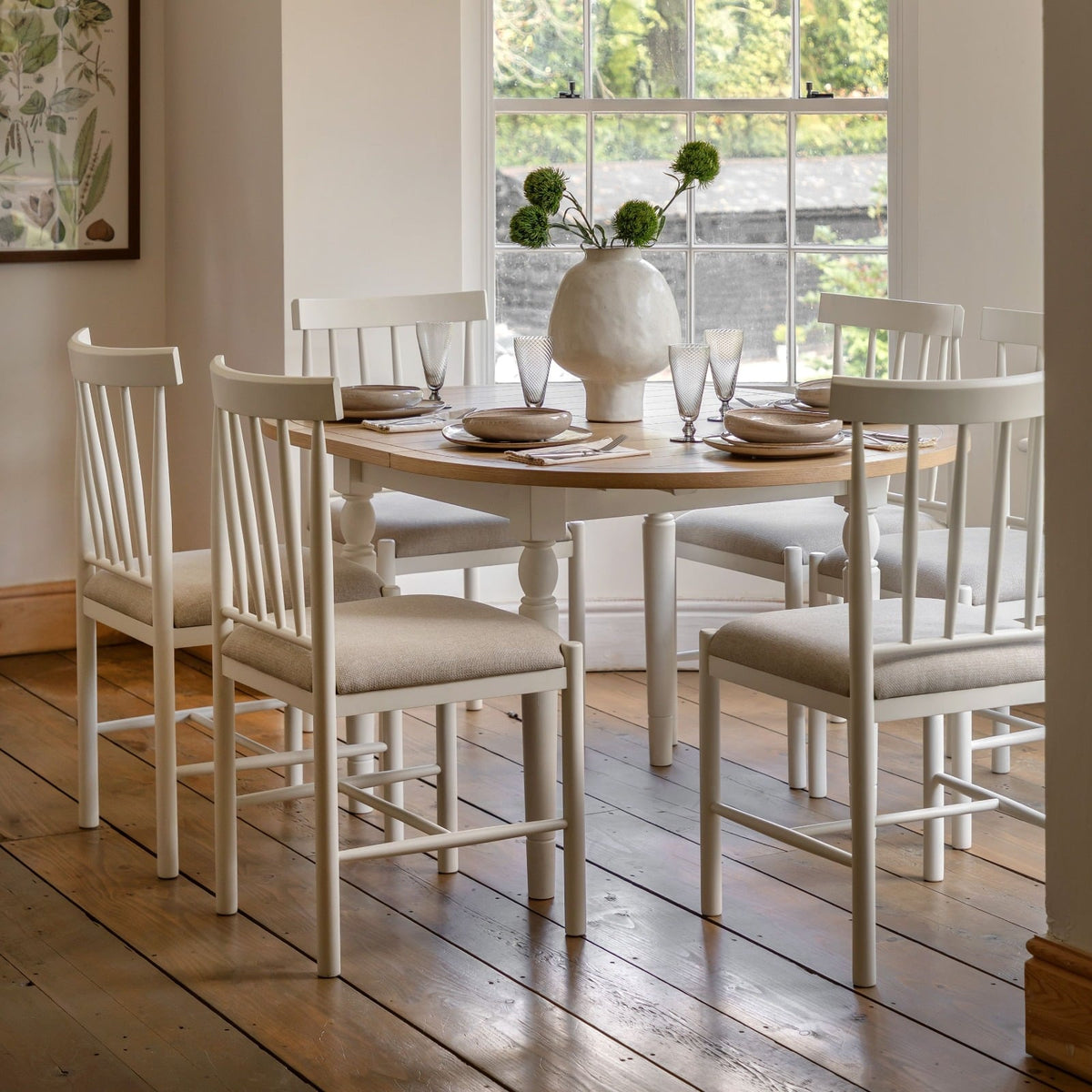 Eastfield Round Extending Dining Table in White - 110cm