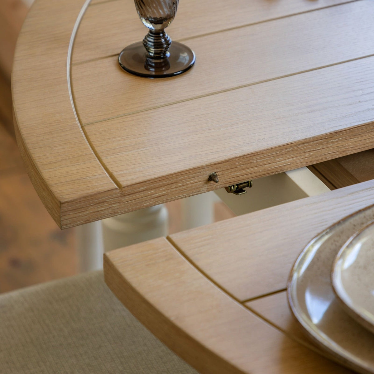 Eastfield Round Extending Dining Table in White - 110cm