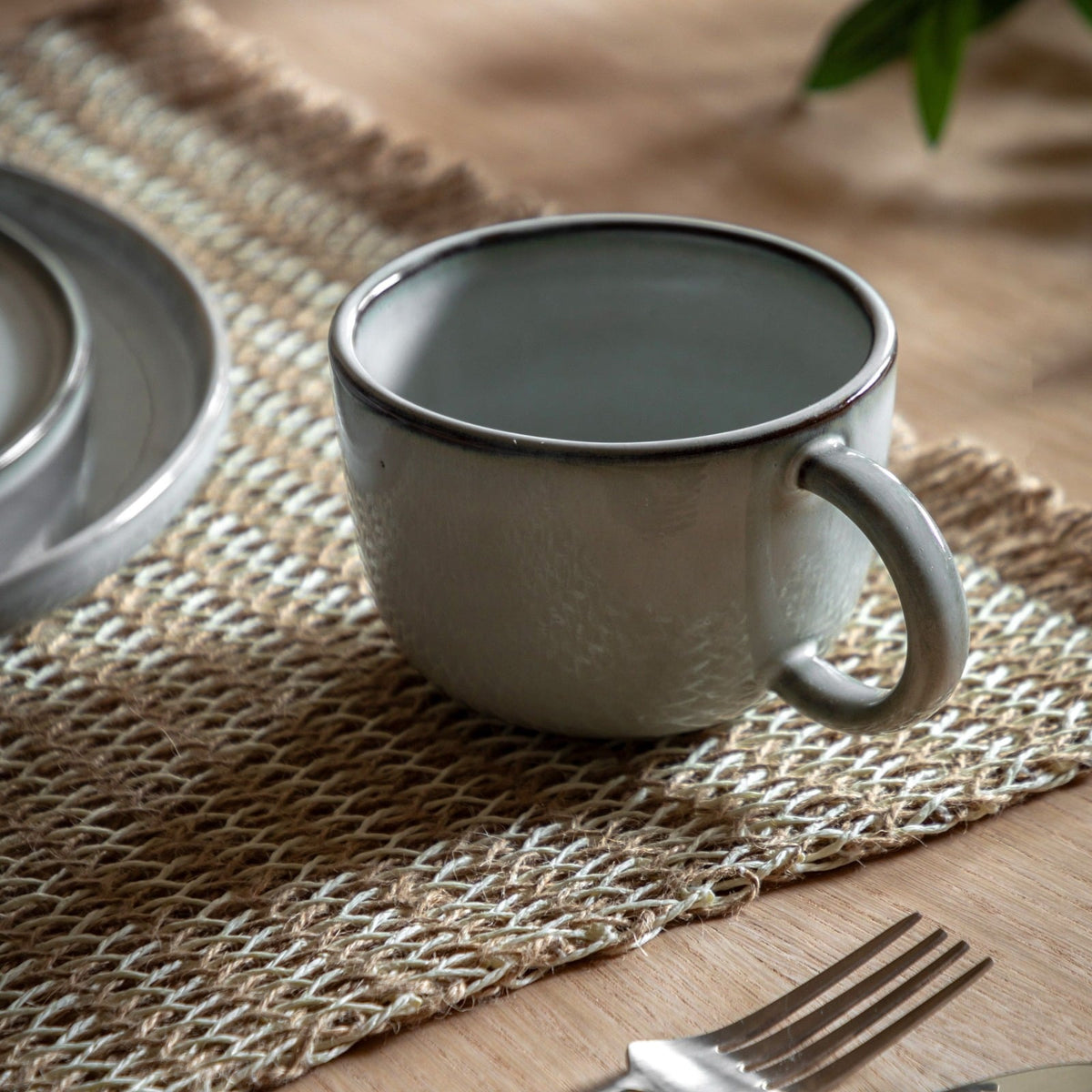 Reactive Glaze Mug in Dove Grey - Set of 4