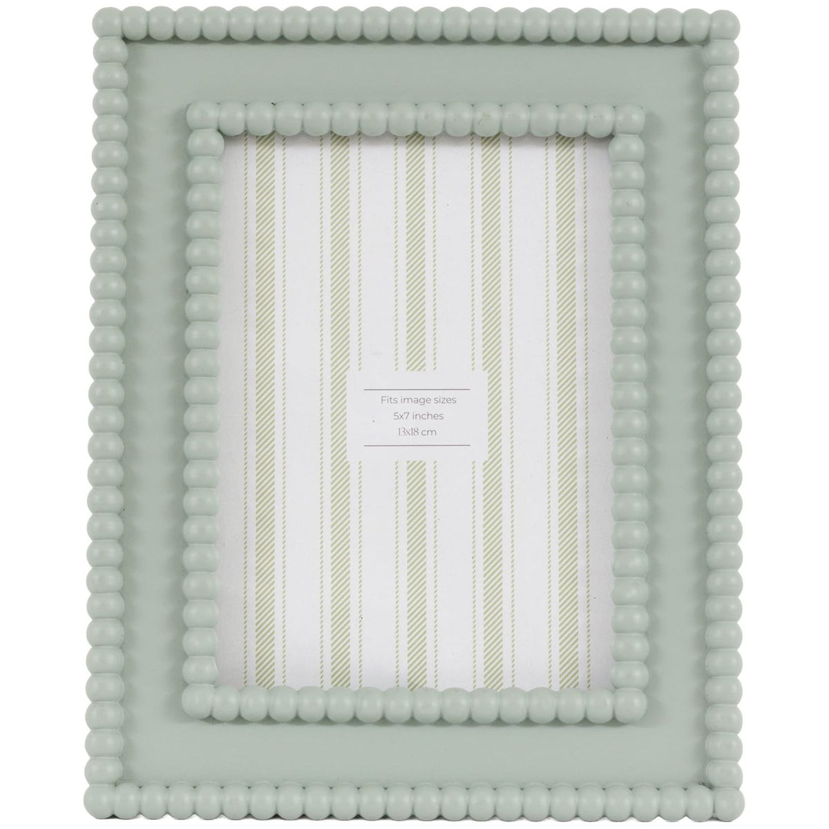 Cove Beaded Photo Frame 7x5" in Sage