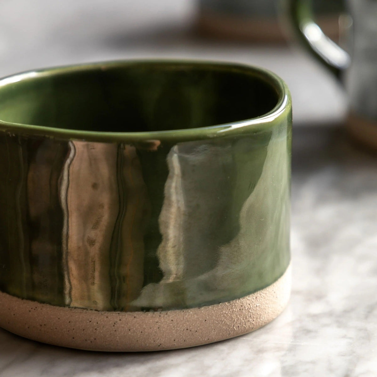 Rustic Mug in Green - Set of 4