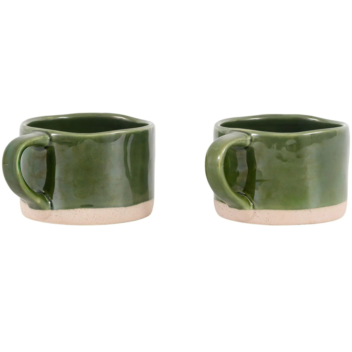 Rustic Mug in Green - Set of 4