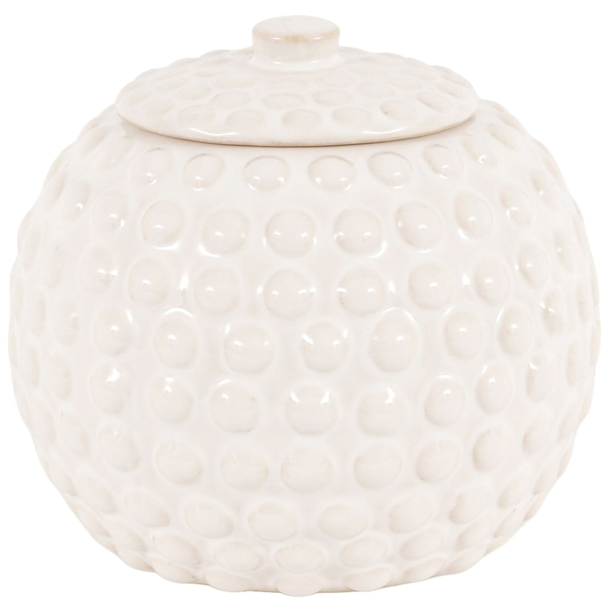Alba Beaded Trinket Jar in White - Small