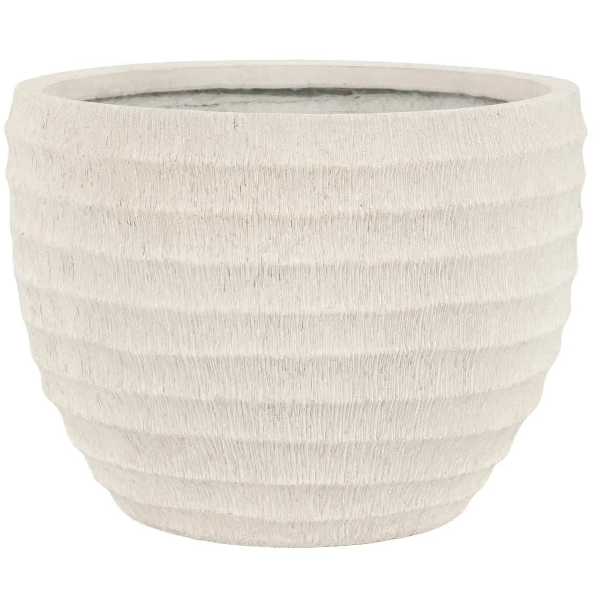 Lorca Ridged Outdoor Planter in White