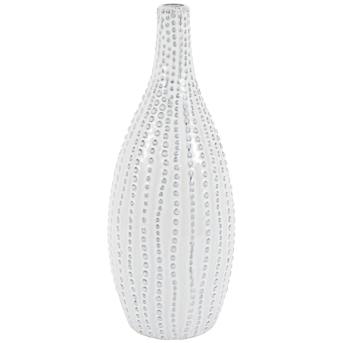Lucia Beaded Vase in White - Large