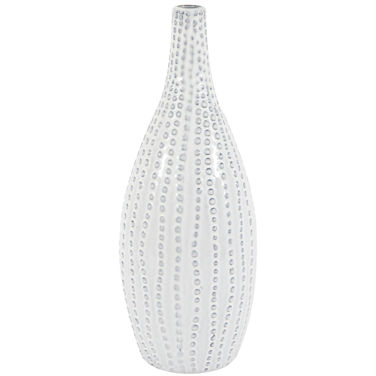 Lucia Beaded Vase in White - Large