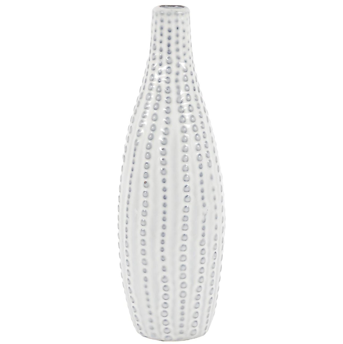 Lucia Beaded Vase in White - Small