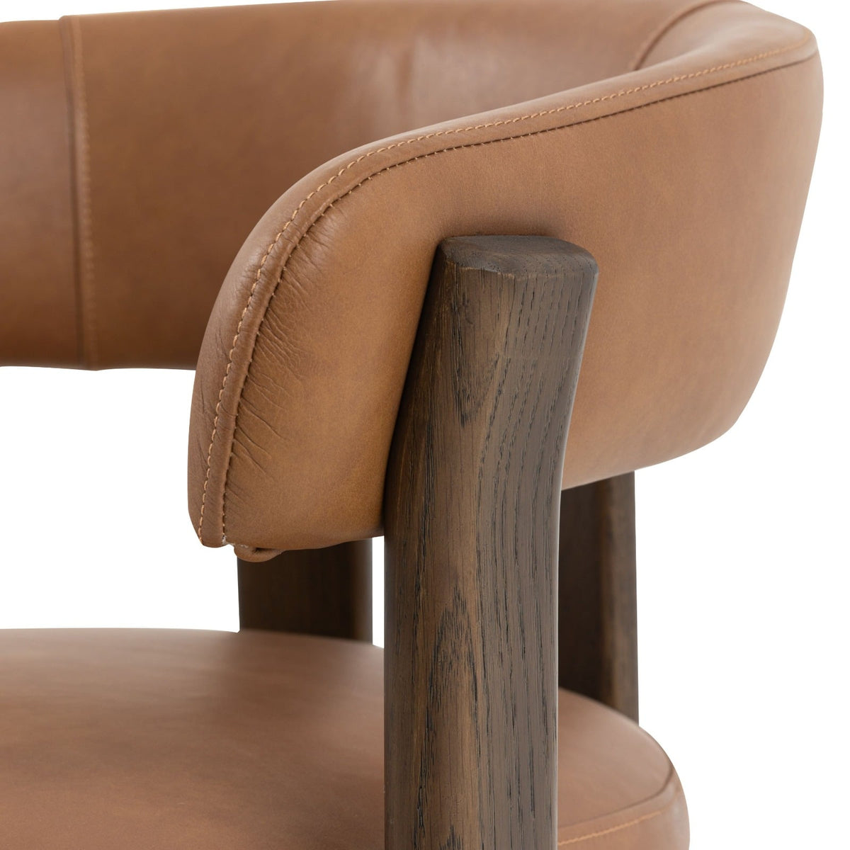 Opalite Dining Chair in Brown Leather