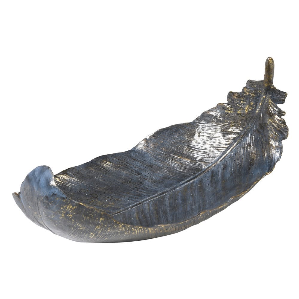 Distressed Feather Decorative Dish