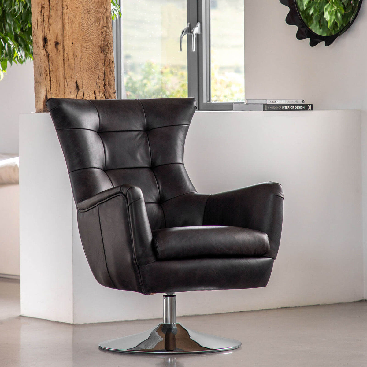 Cutler Swivel Office Chair in Antique Ebony