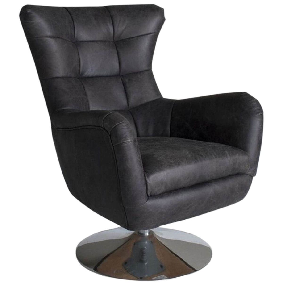 Cutler Swivel Office Chair in Antique Ebony
