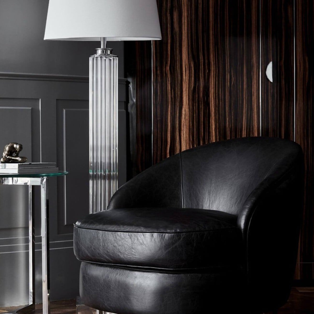 Side Table Linton Stainless Steel And Glass
