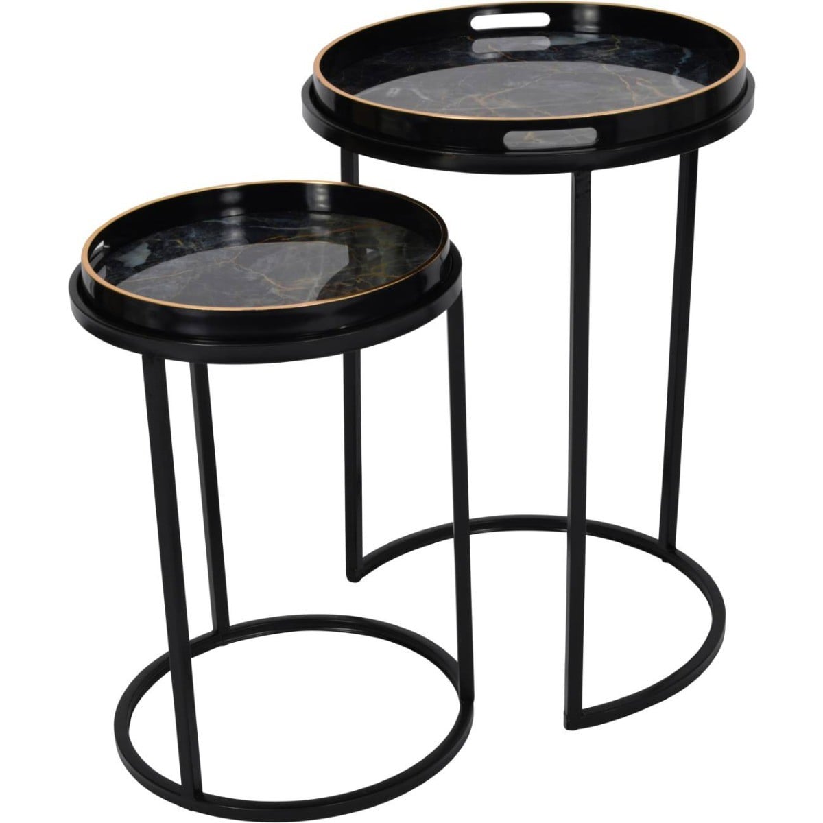 Vesuvius Marbled Tray Top Nesting Tables