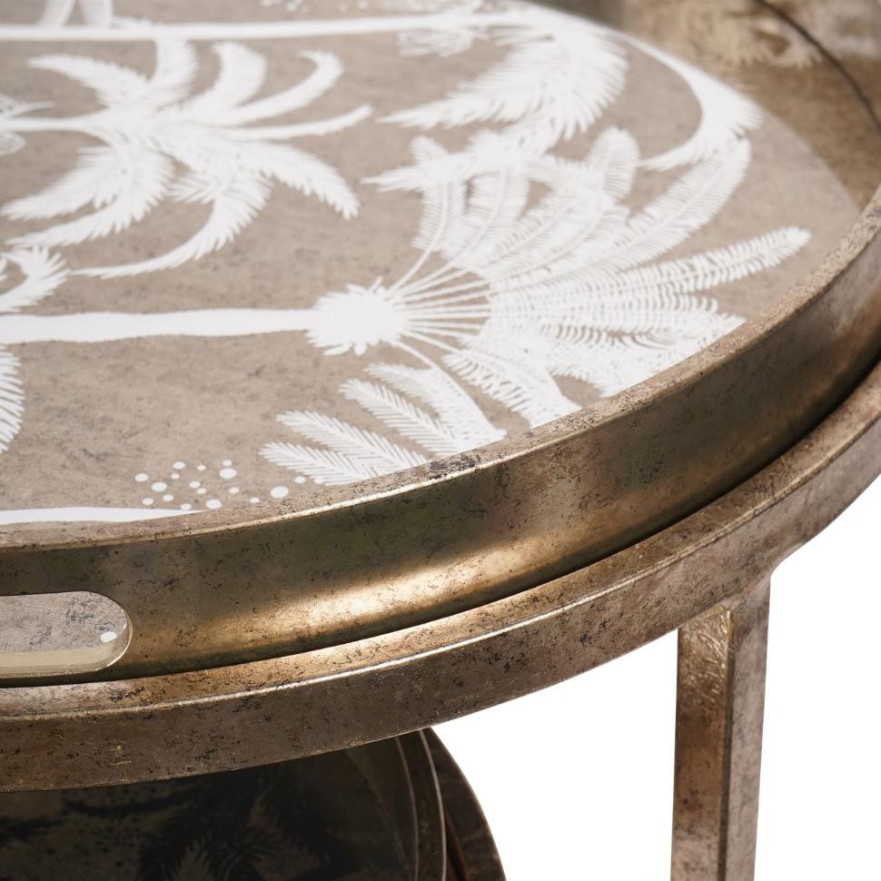 Palm Tree Set of 2 Nesting Tray Tables