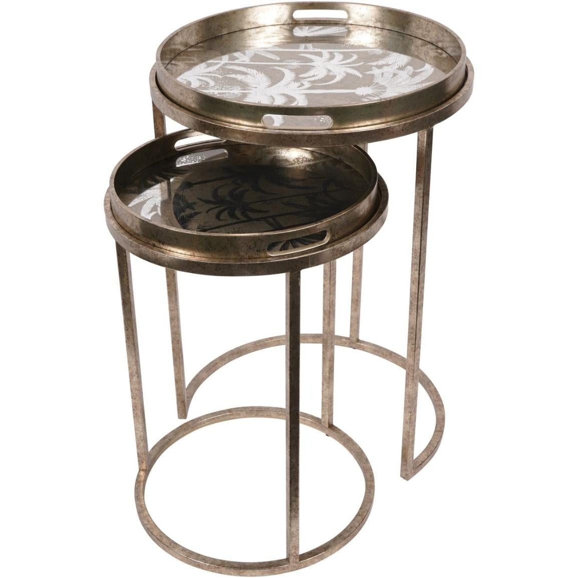 Palm Tree Set of 2 Nesting Tray Tables