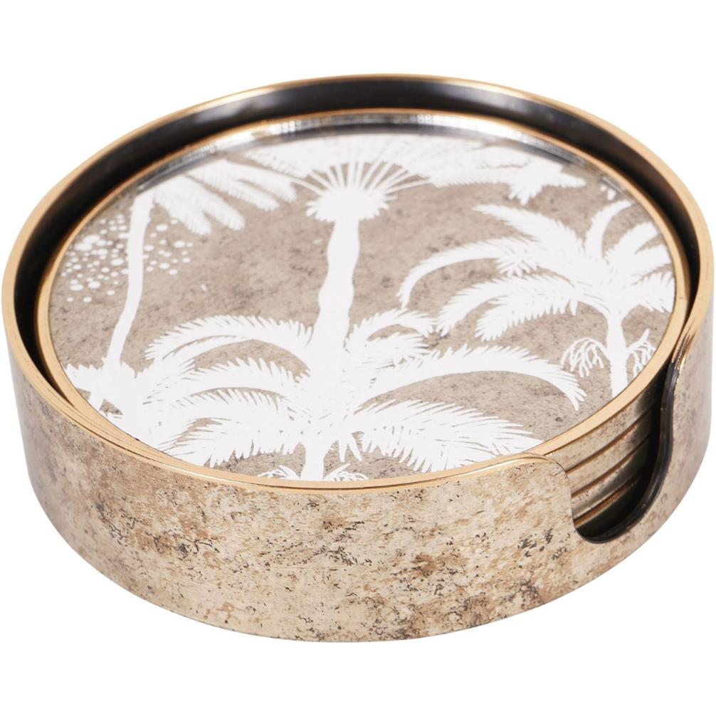 Palm Tree Set of 4 Round Coasters