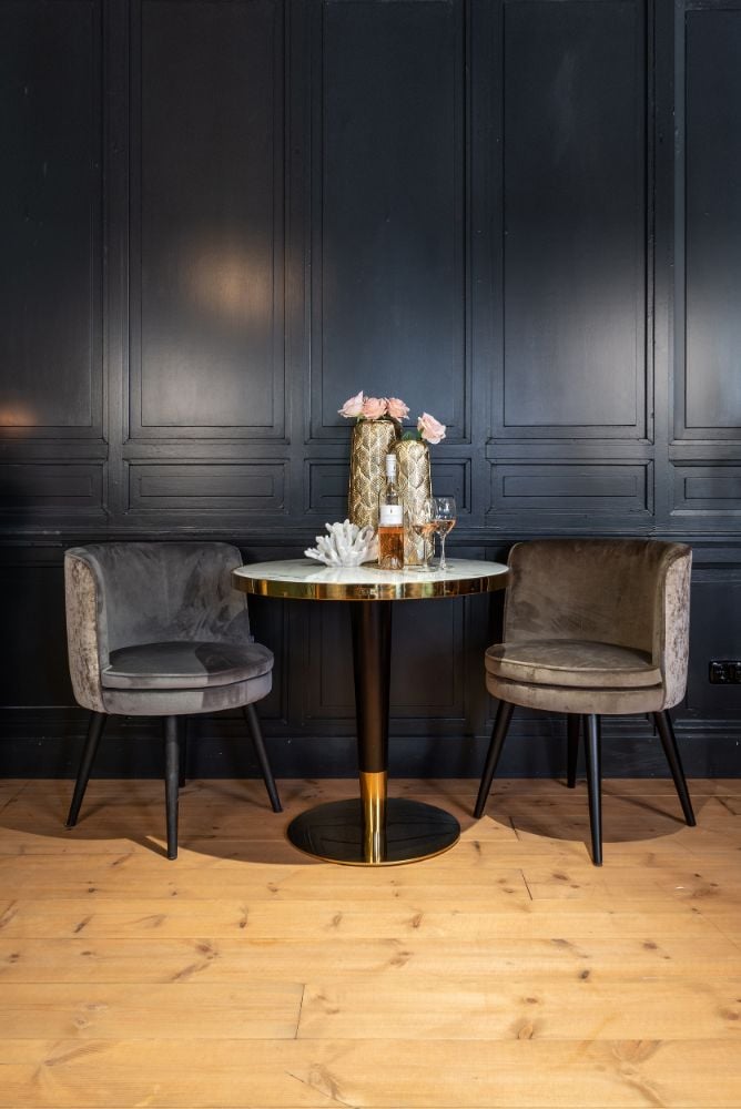 Osteria Round Dining Table in Faux Marble - 80cm