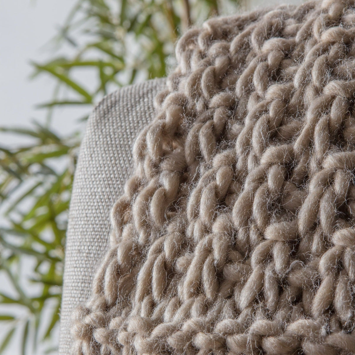 Baldwin Chunky Knitted Throw in Oatmeal
