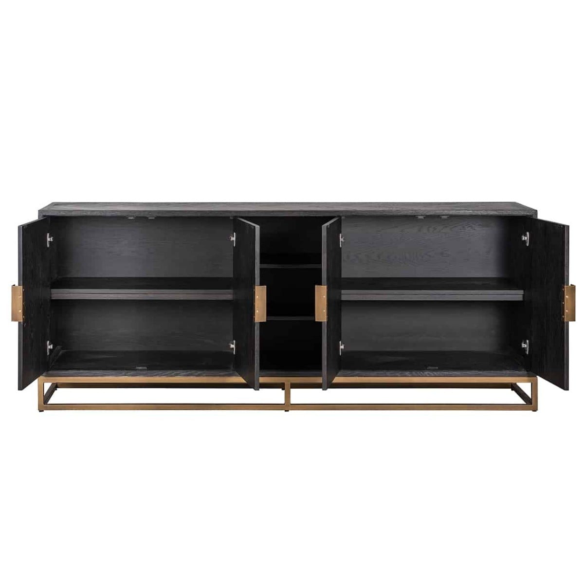 Blackbone Black & Brass Sideboard with Shelves