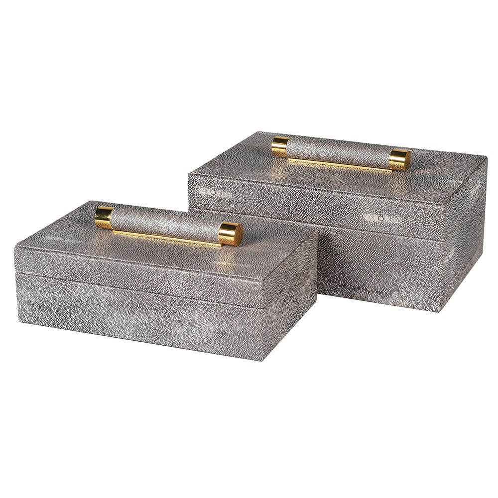 Clara Faux Shagreen Boxes Set of 2
