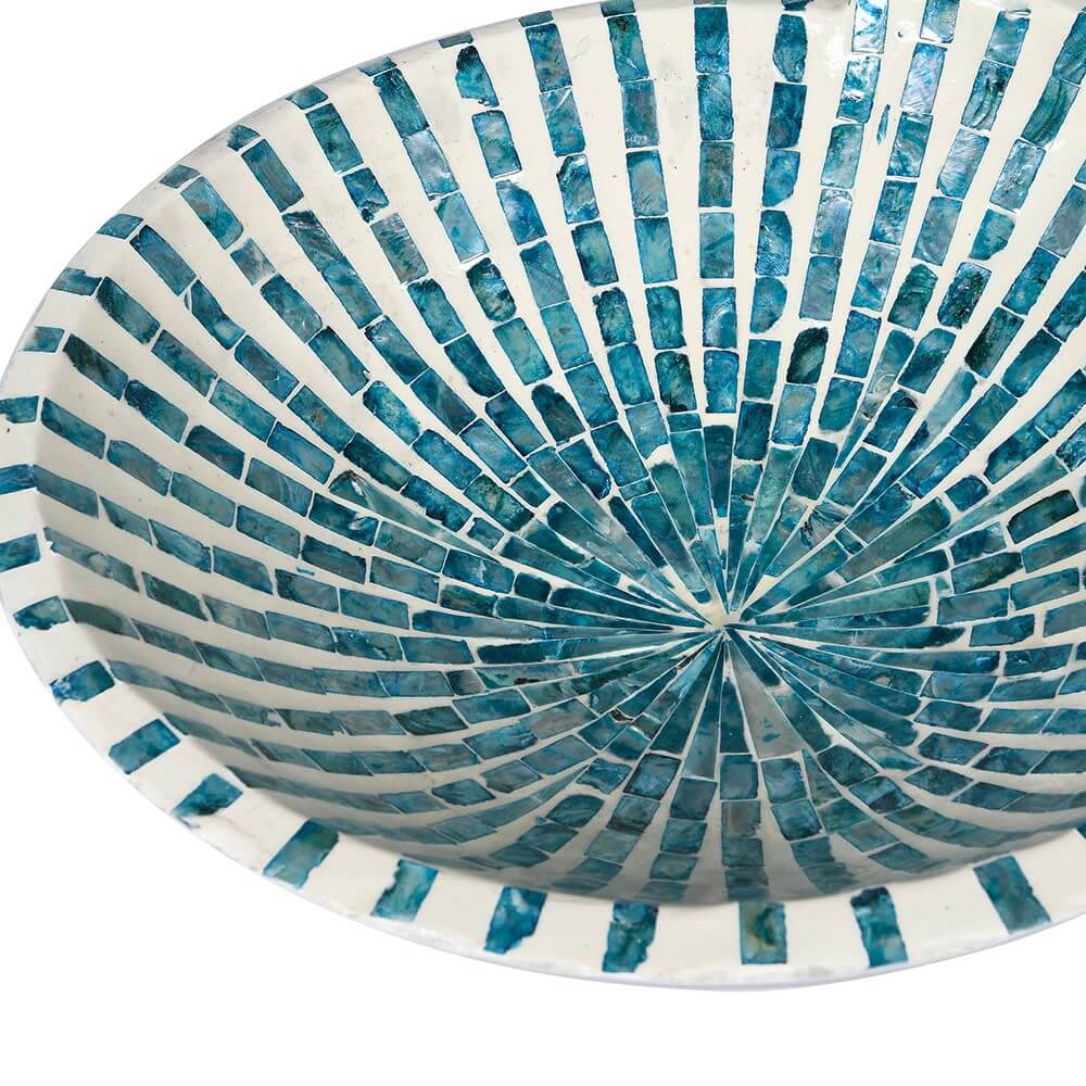Blue Capiz Shell Bowl