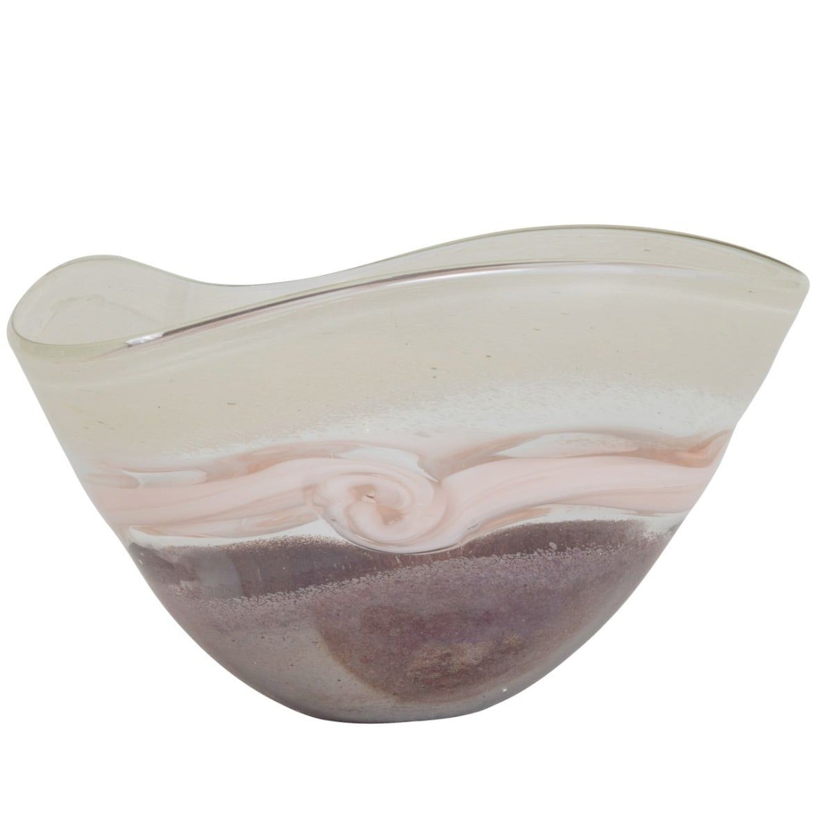 Libra Bowl Peach Swirl Glass