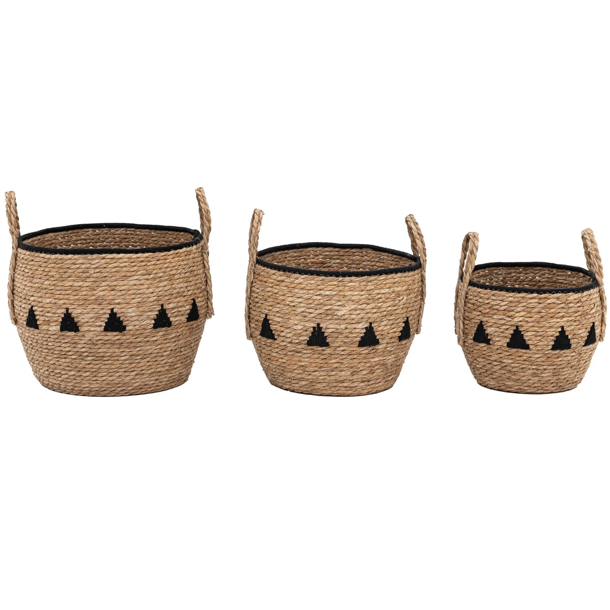 Aldu Baskets in Natural and Black - Set of 3